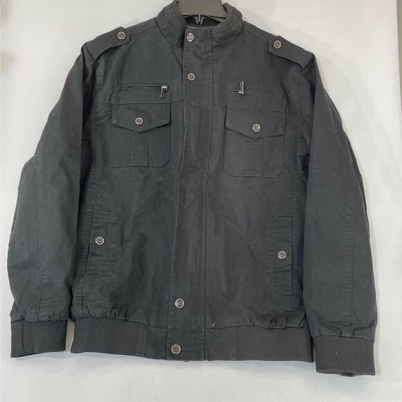 CRYSULLY Mens Coat M Black Outdoor Winter Cargo Jacket - Picture 1 of 8